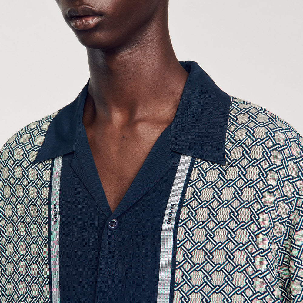 Sandro Men Short-sleeved patterned shirt