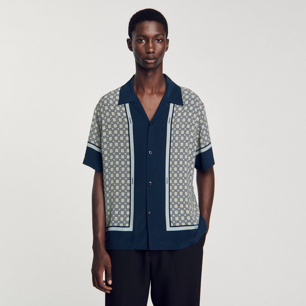 Sandro Men Short-sleeved patterned shirt