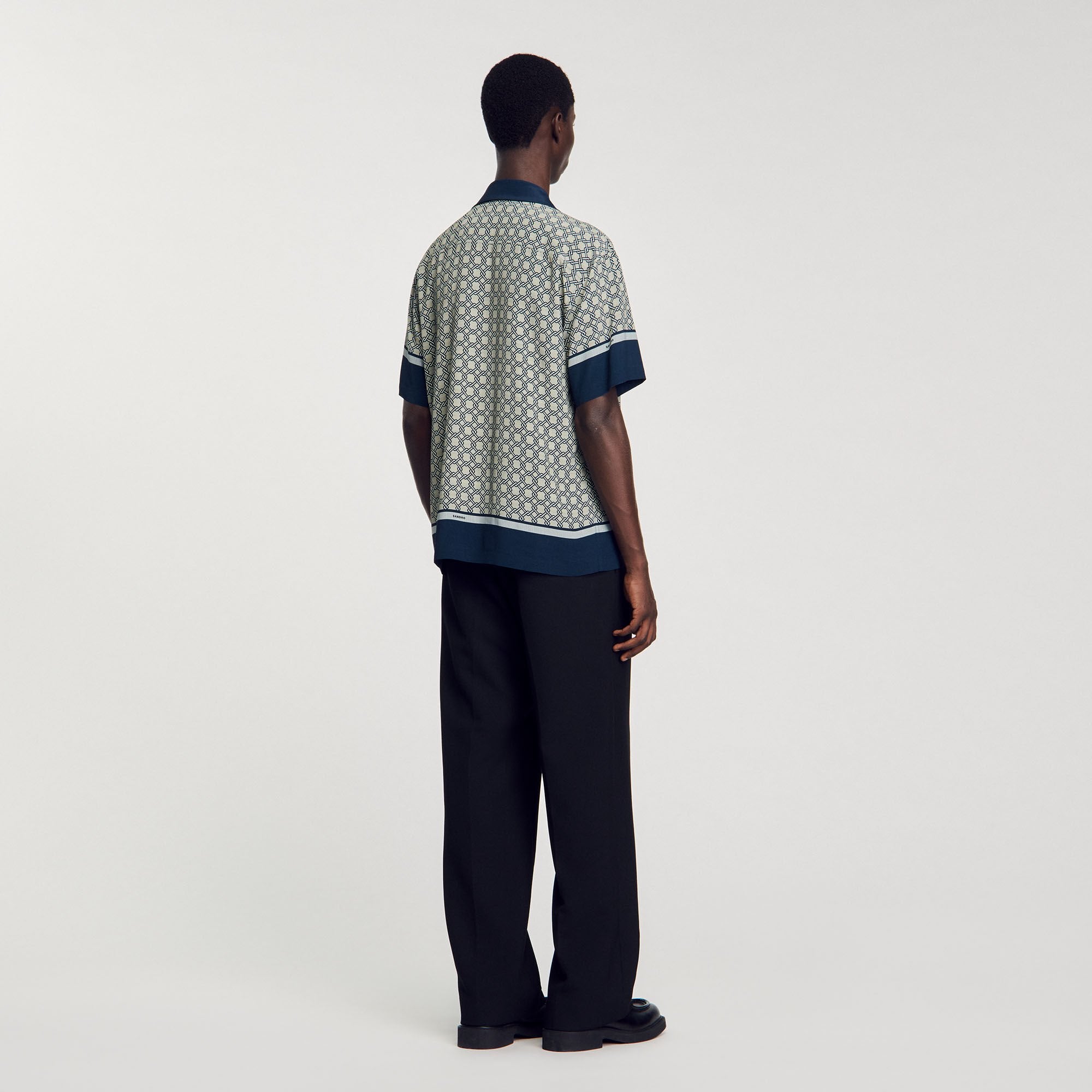 Sandro Men Short-sleeved patterned shirt