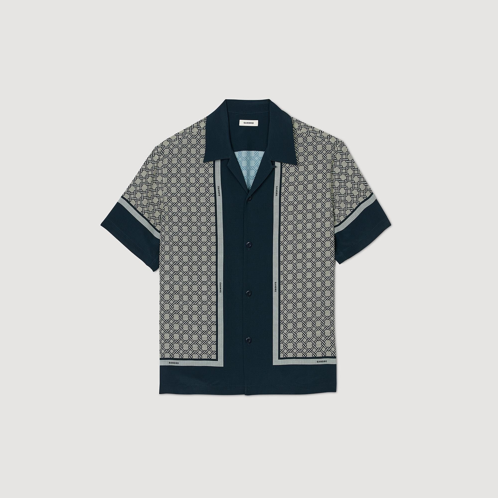 Sandro Men Short-sleeved patterned shirt