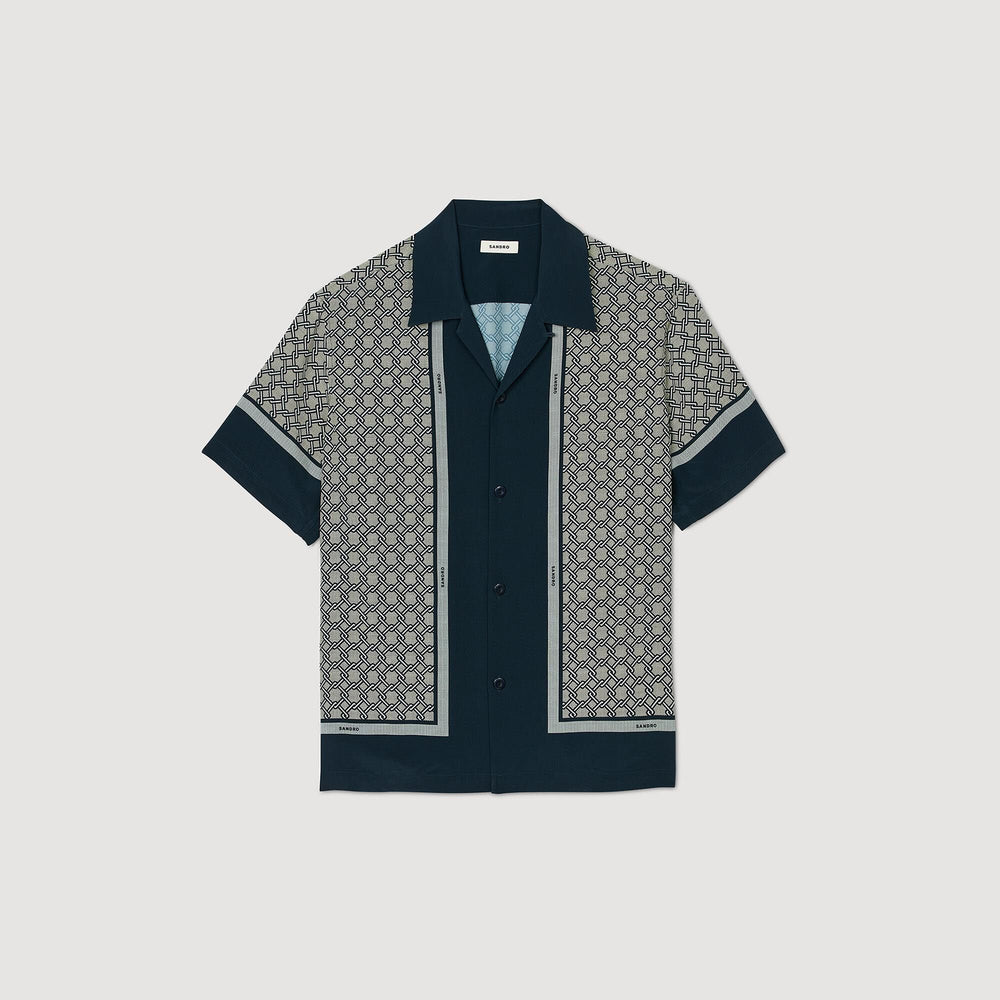 Sandro Men Short-sleeved patterned shirt