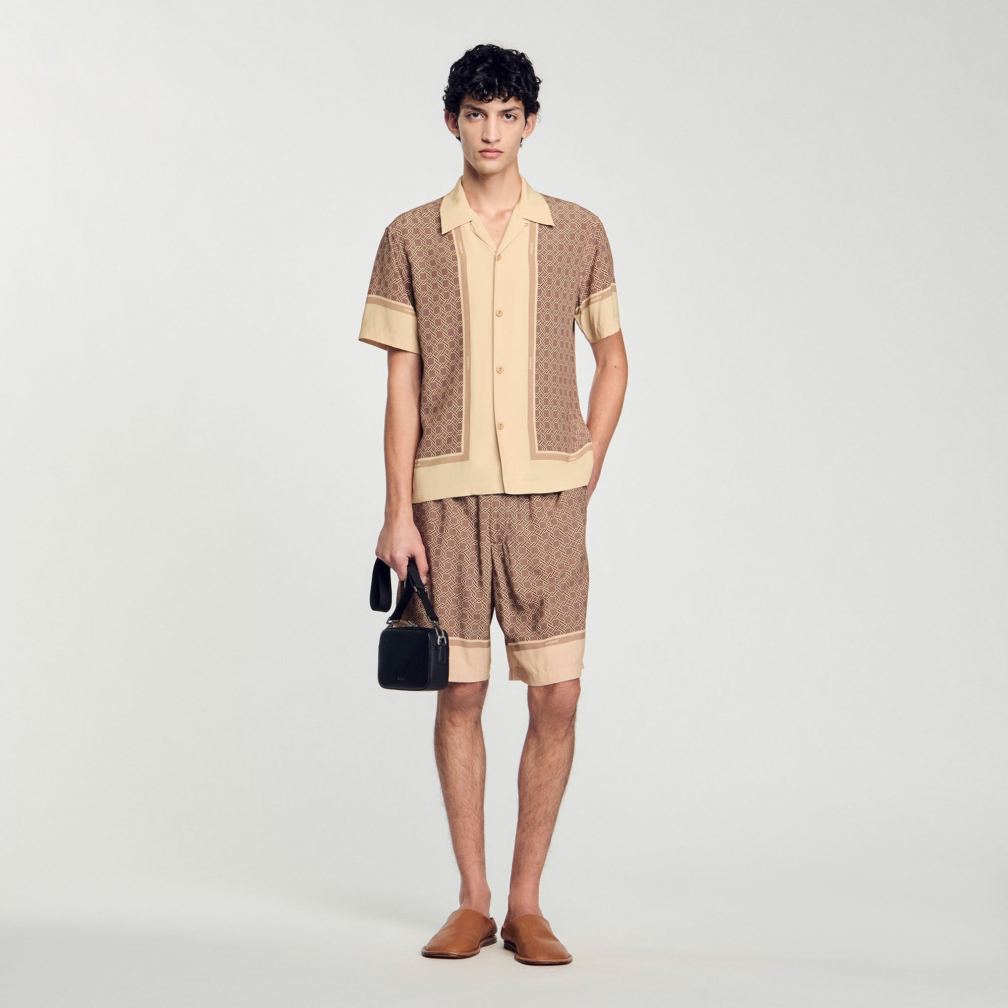 Sandro Men Short-sleeved patterned shirt