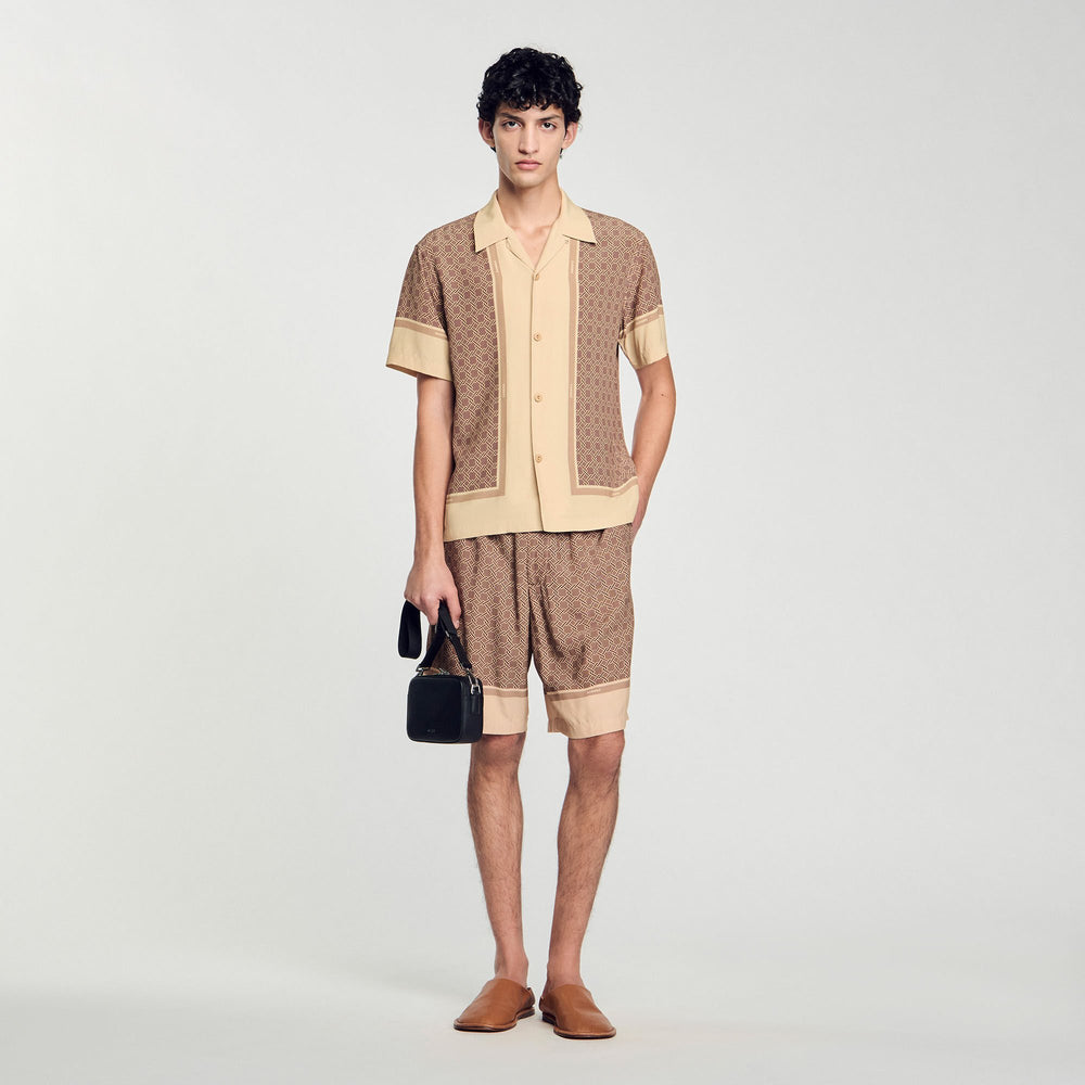 Sandro Men Short-sleeved patterned shirt