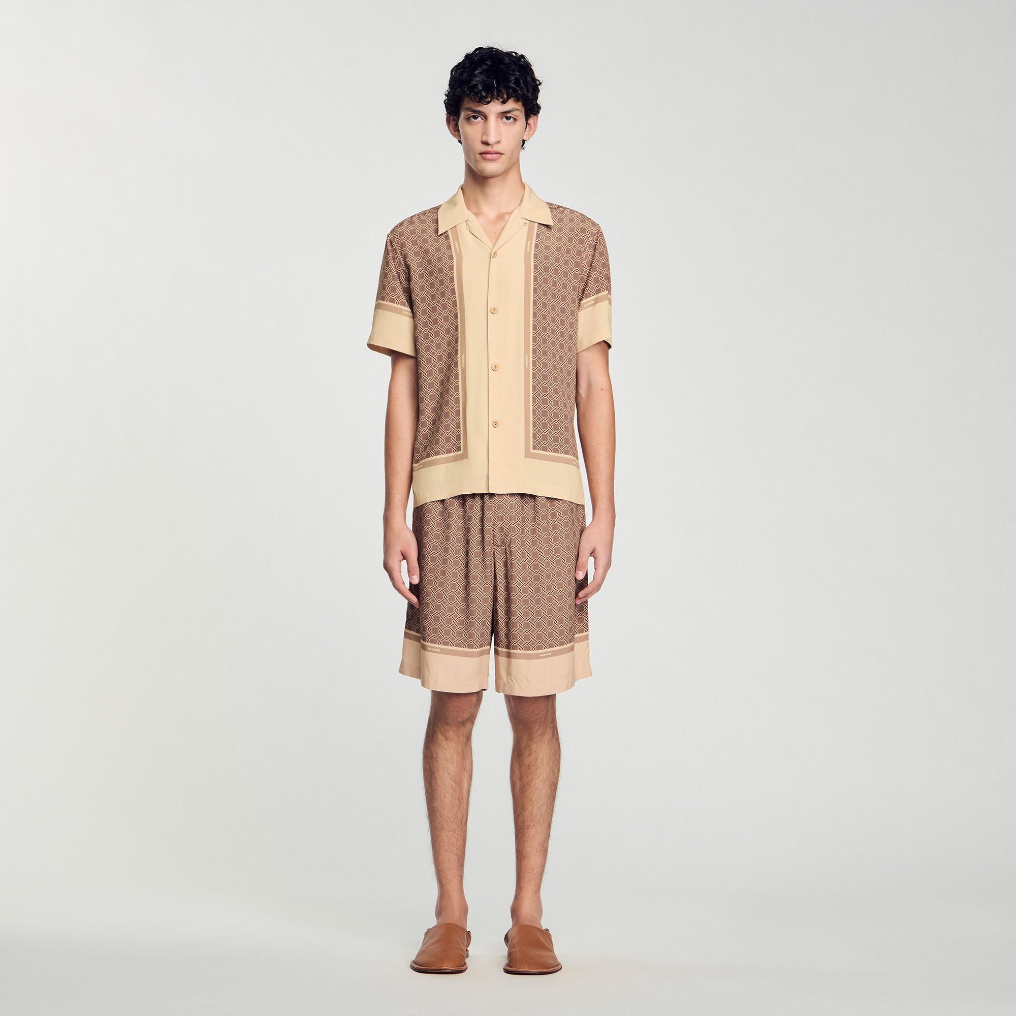 Sandro Men Short-sleeved patterned shirt
