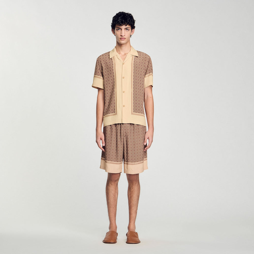 Sandro Men Short-sleeved patterned shirt