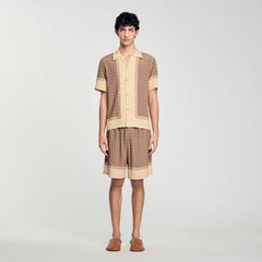 Sandro Men Short-sleeved patterned shirt