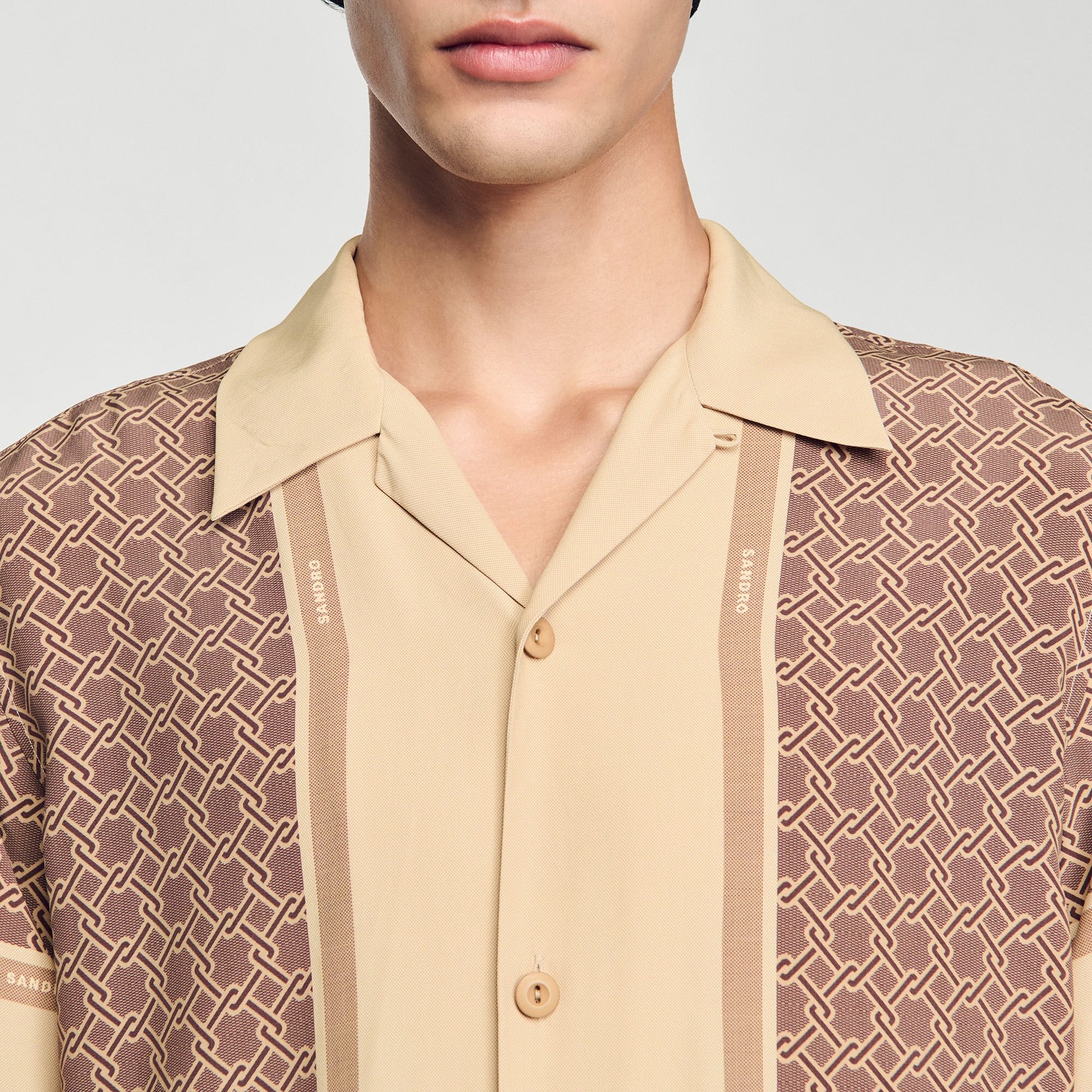 Sandro Men Short-sleeved patterned shirt