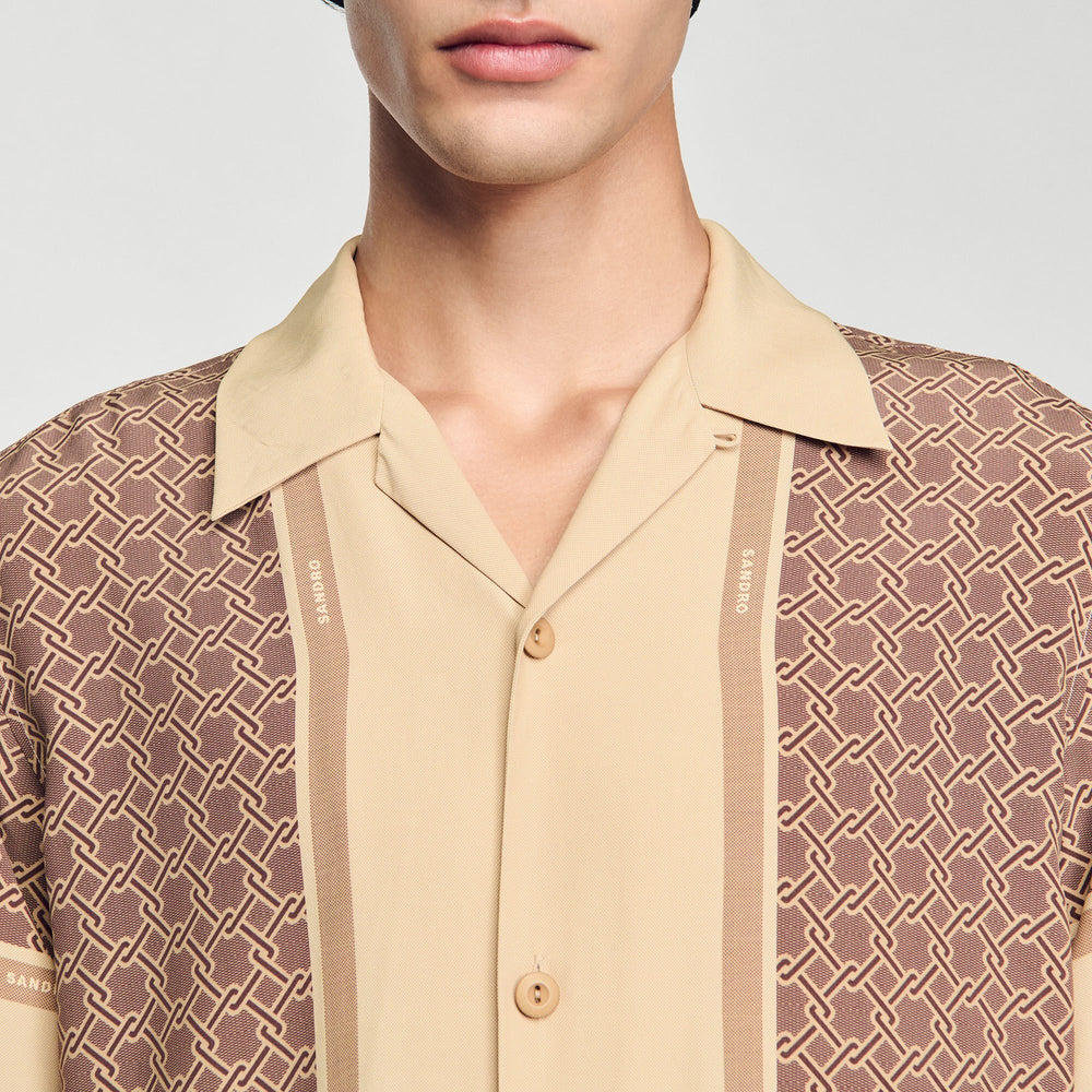 Sandro Men Short-sleeved patterned shirt