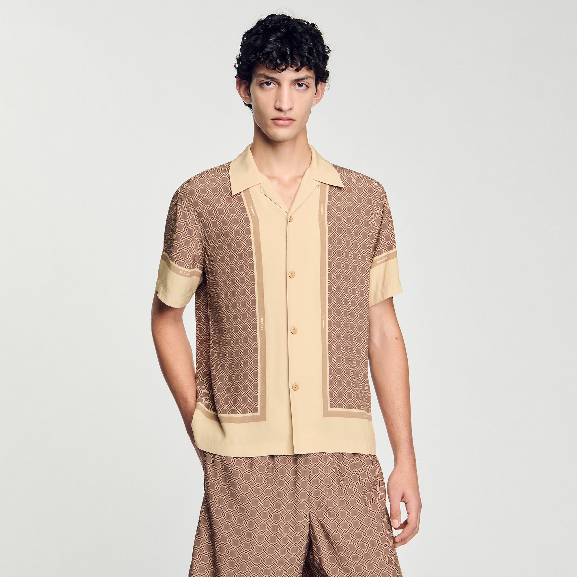 Sandro Men Short-sleeved patterned shirt