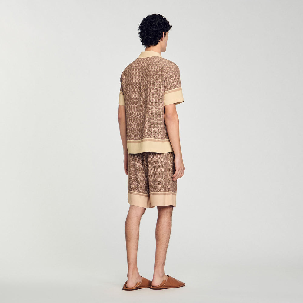 Sandro Men Short-sleeved patterned shirt