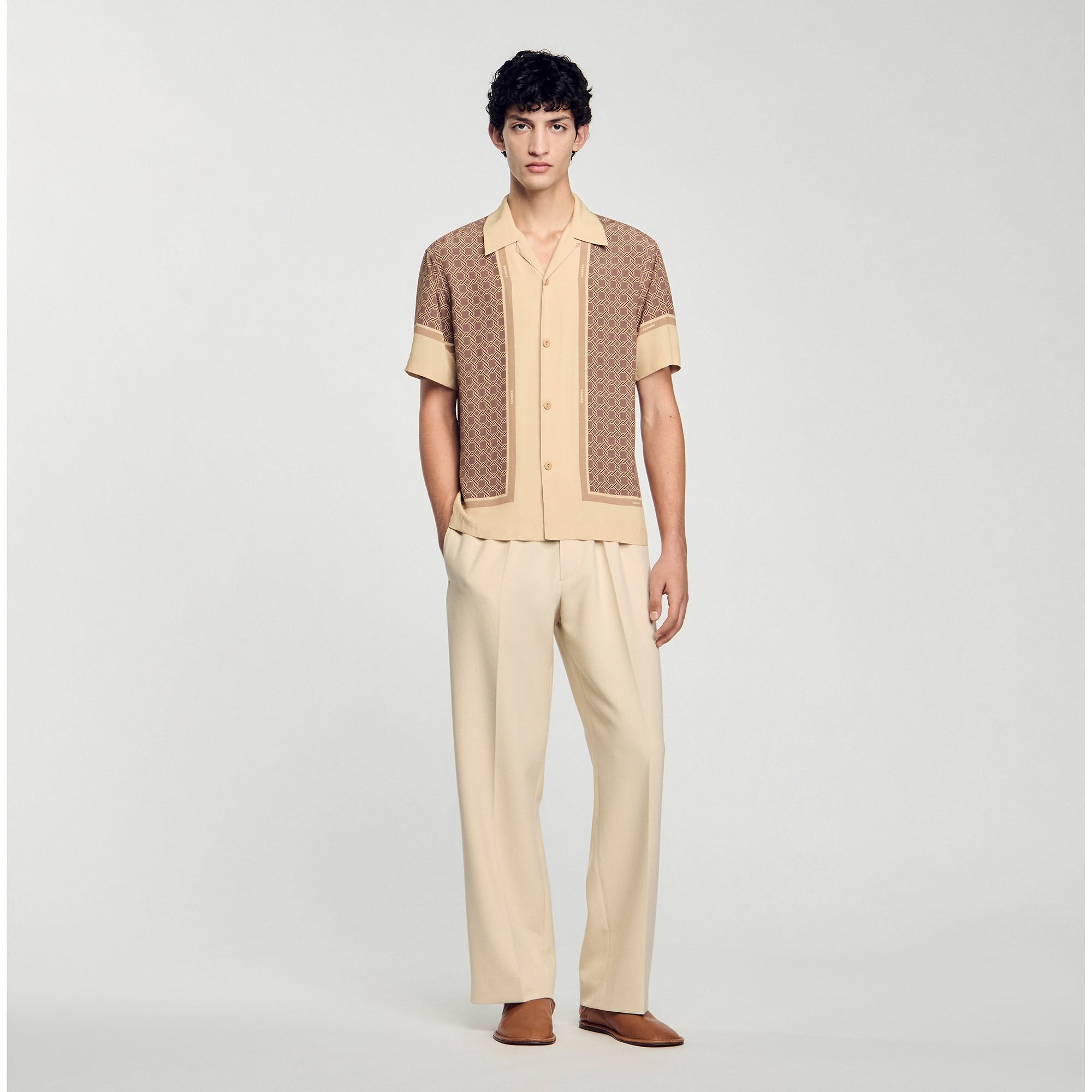 Sandro Men Short-sleeved patterned shirt
