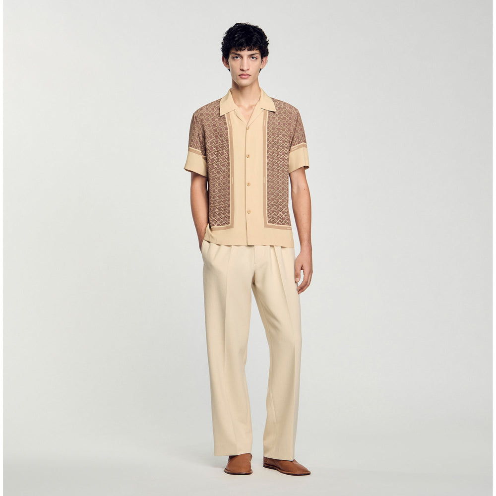 Sandro Men Short-sleeved patterned shirt