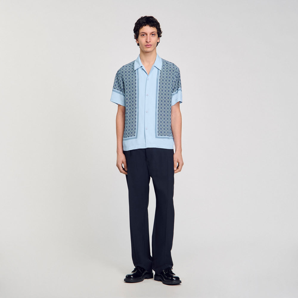 Sandro Men Short-sleeved patterned shirt