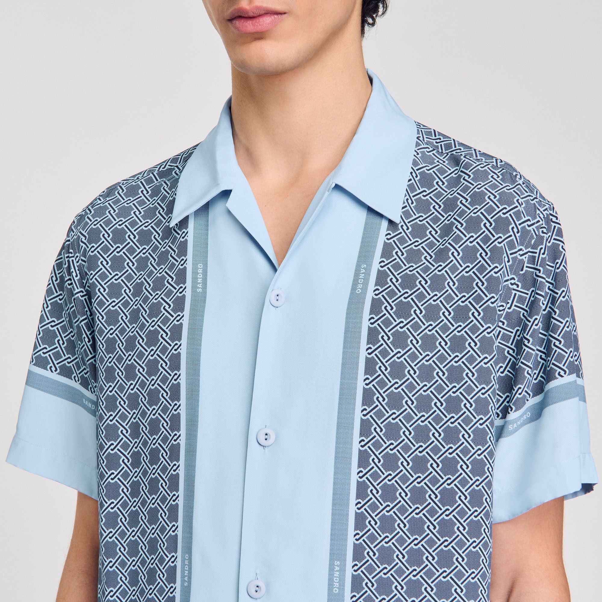 Sandro Men Short-sleeved patterned shirt
