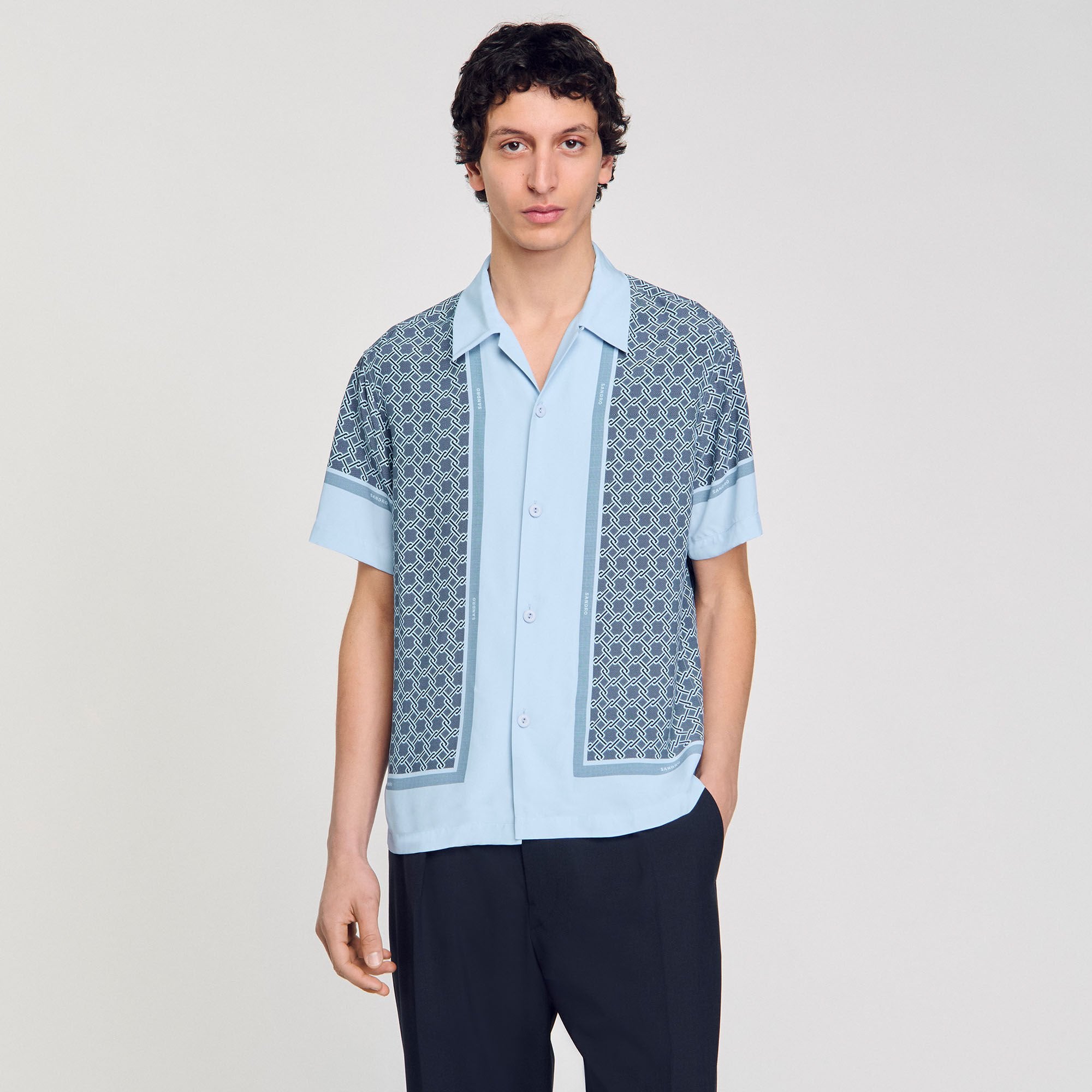 Sandro Men Short-sleeved patterned shirt