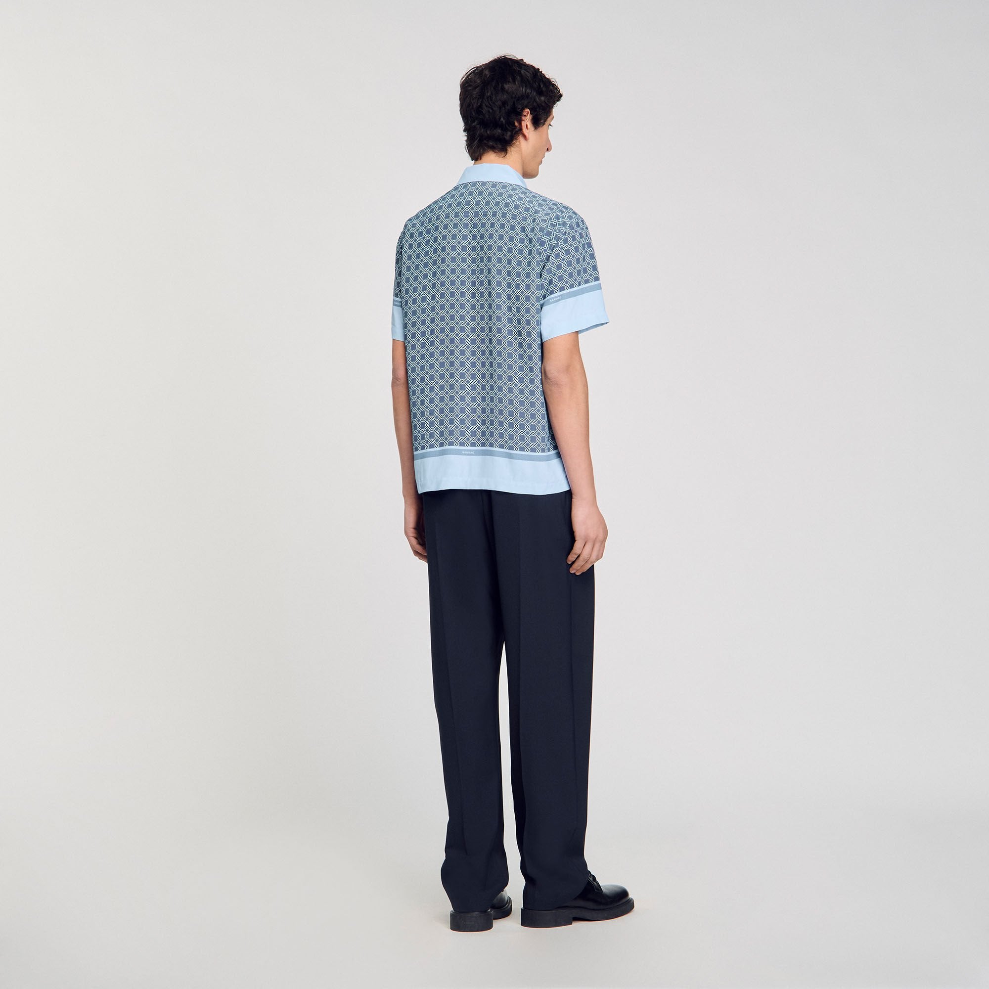 Sandro Men Short-sleeved patterned shirt