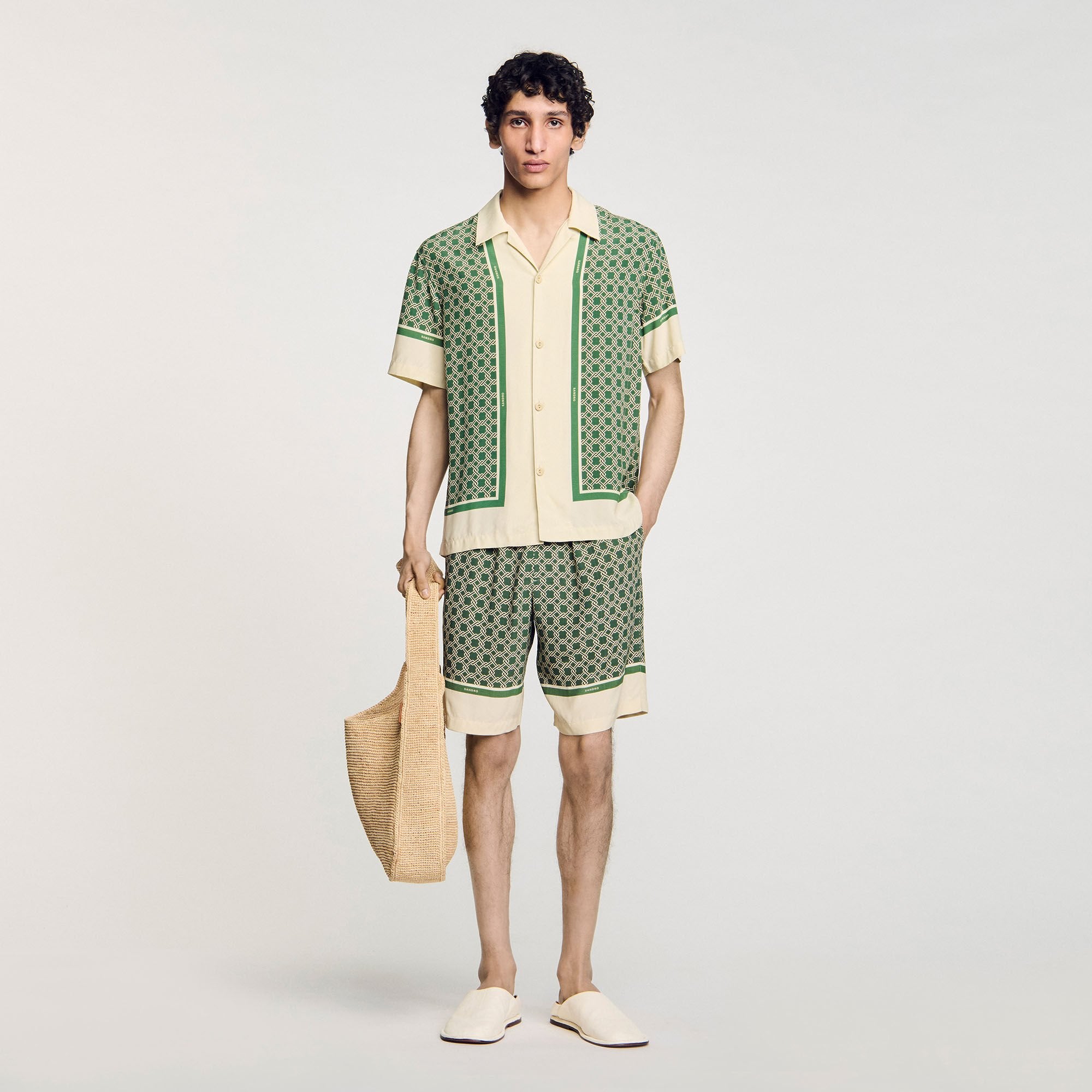 Sandro Men Short-sleeved patterned shirt