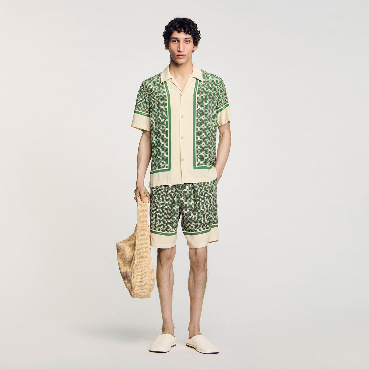 Sandro Men Short-sleeved patterned shirt