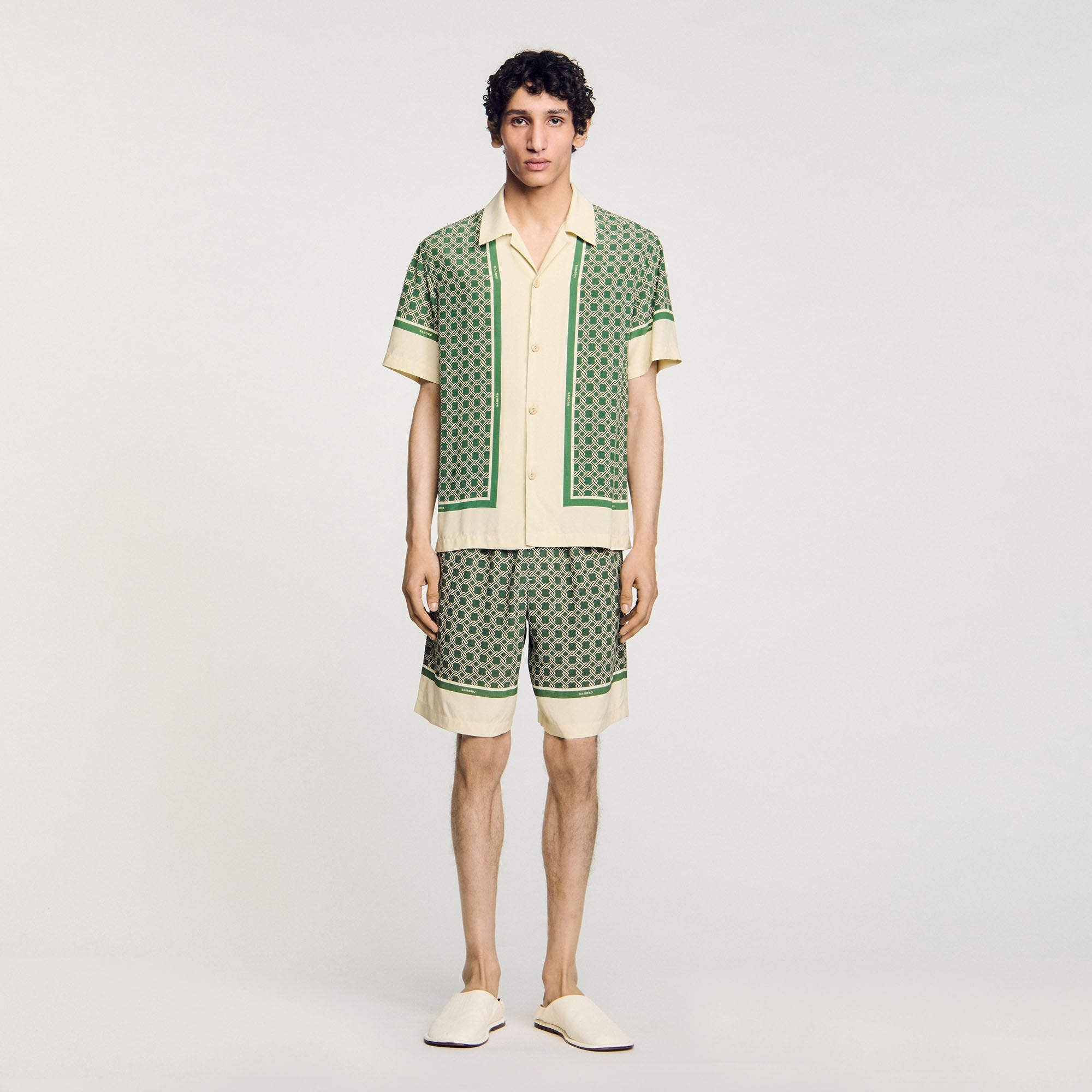 Sandro Men Short-sleeved patterned shirt