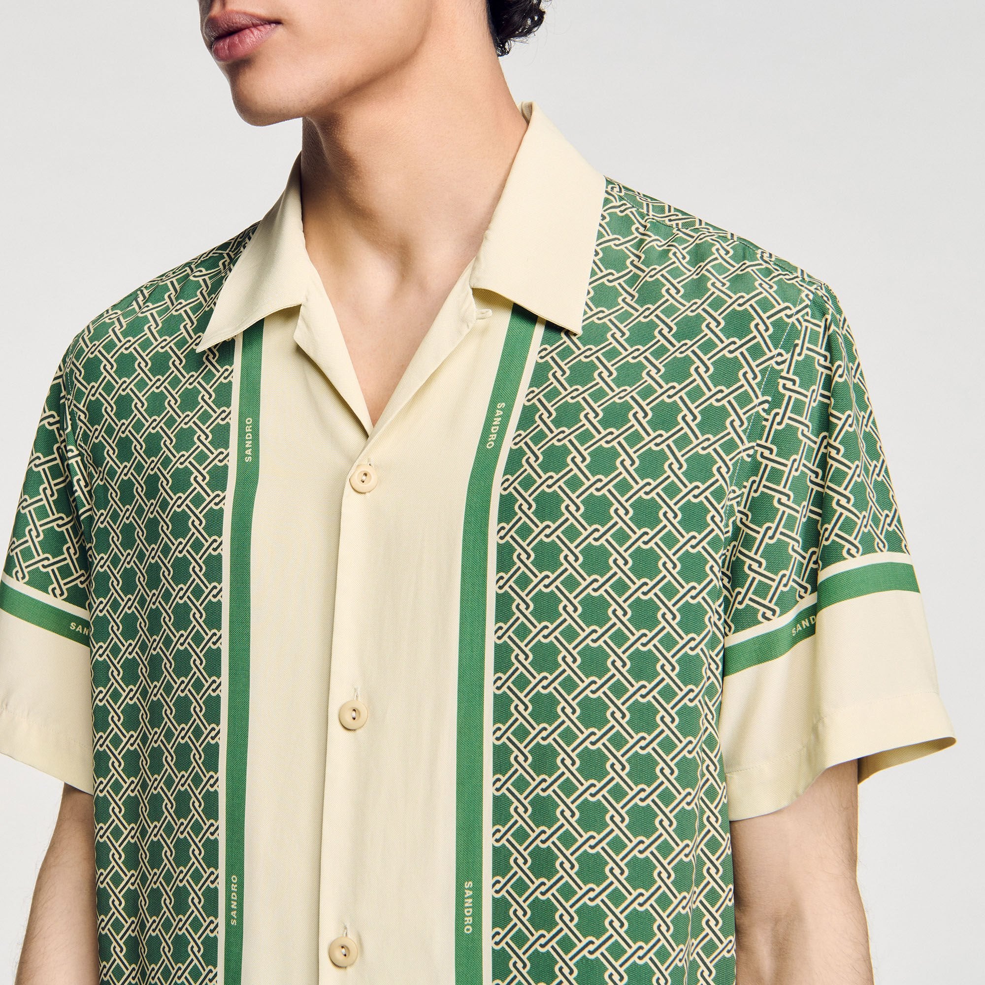 Sandro Men Short-sleeved patterned shirt