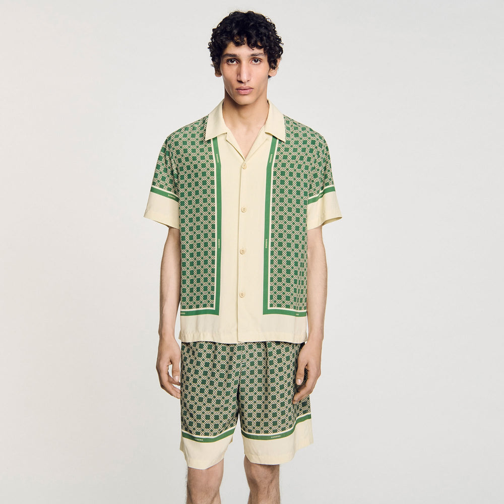 Sandro Men Short-sleeved patterned shirt