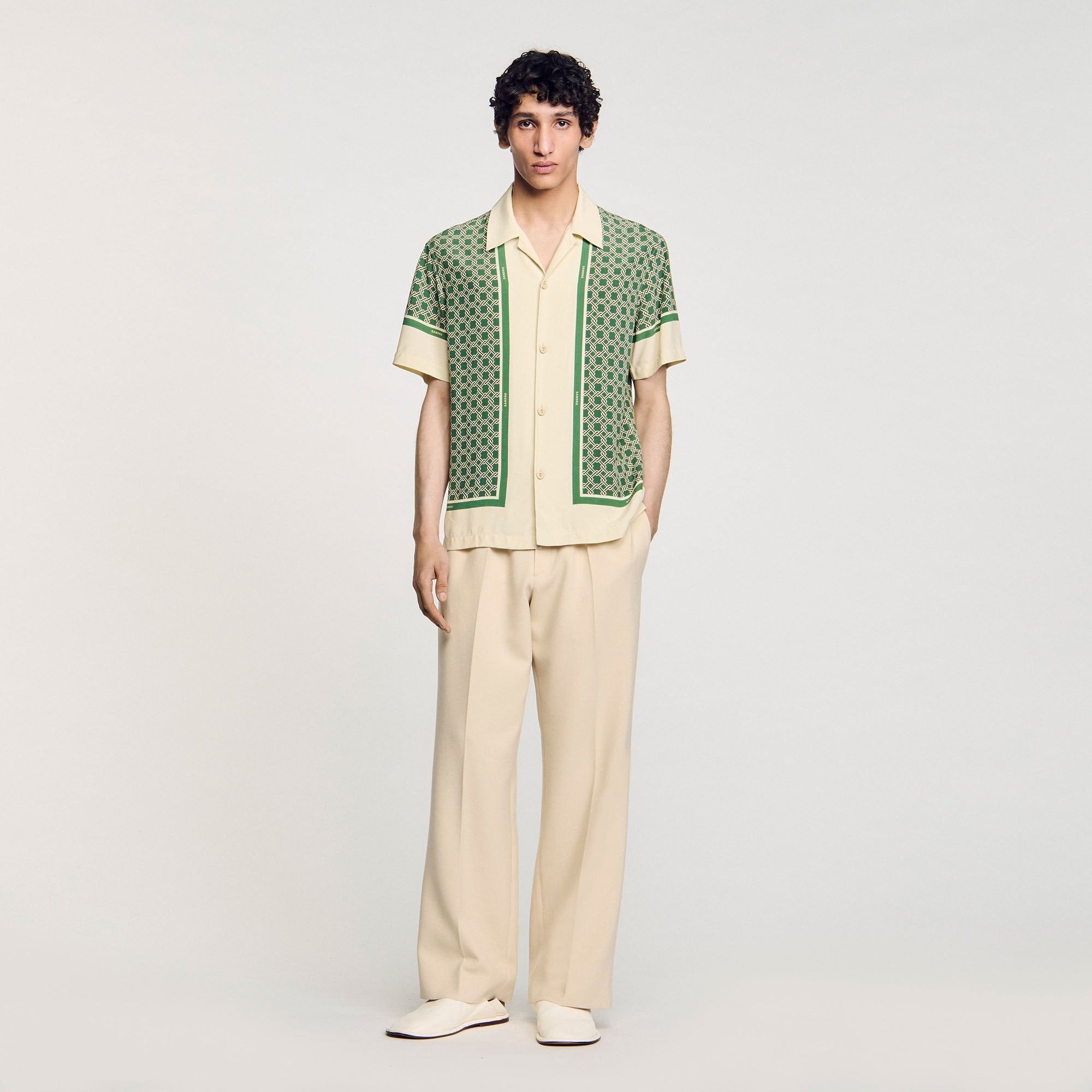 Sandro Men Short-sleeved patterned shirt