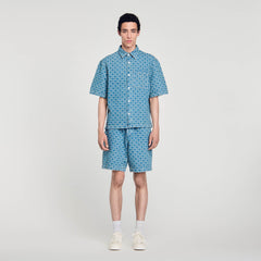 Sandro Men Square cross denim shirt