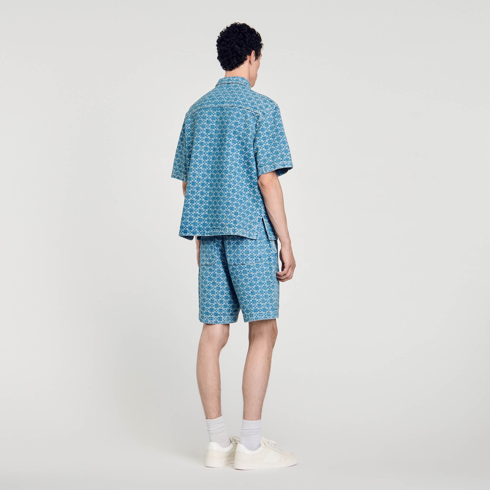 Sandro Men Square cross denim shirt
