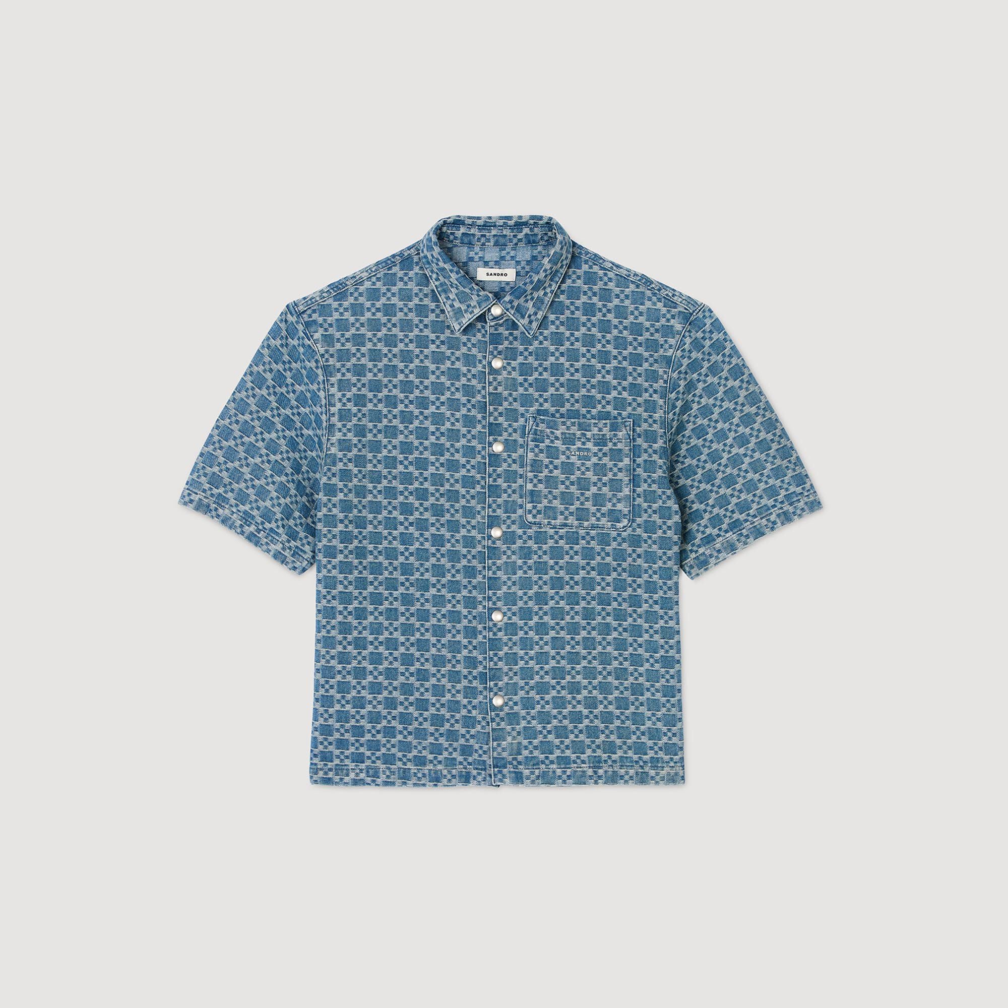 Sandro Men Square cross denim shirt