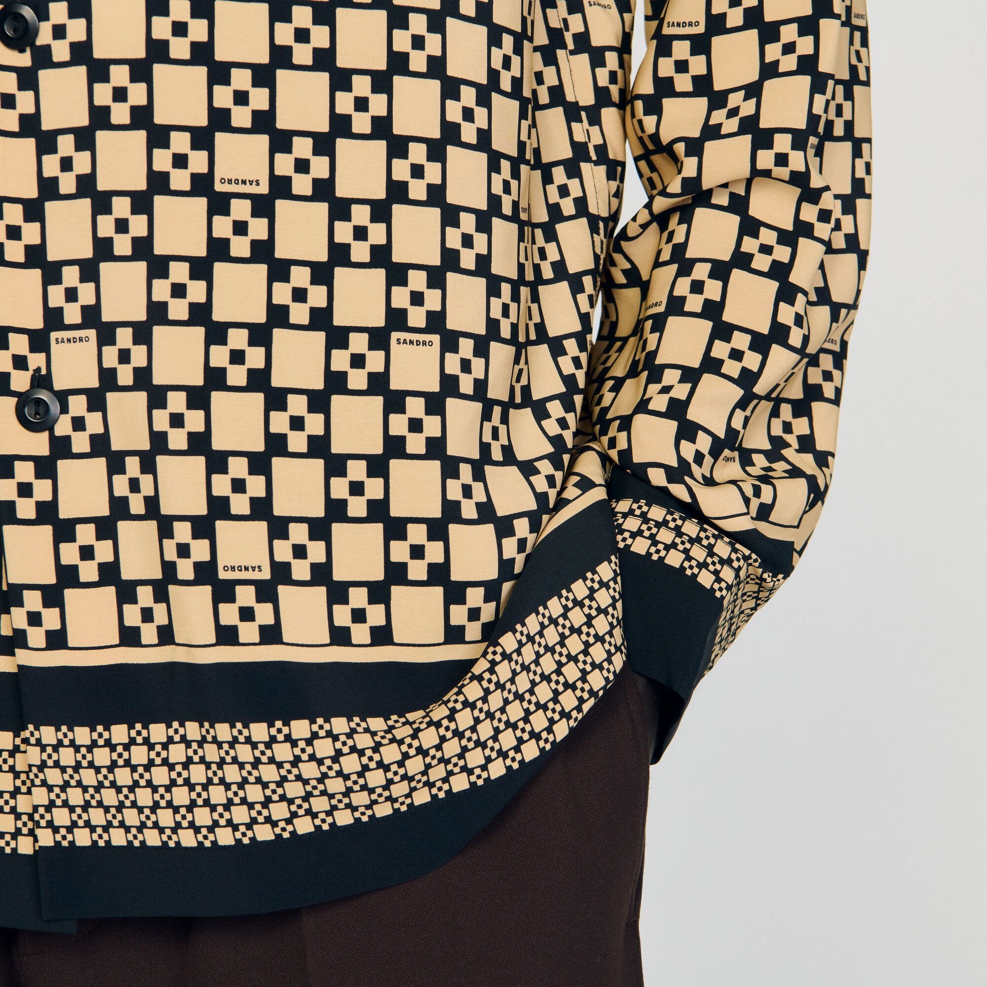 Sandro Men Printed loose-fit shirt