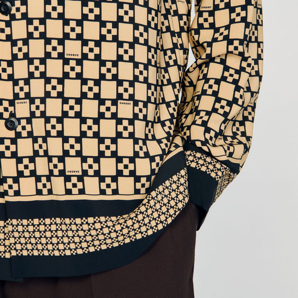 Sandro Men Printed loose-fit shirt