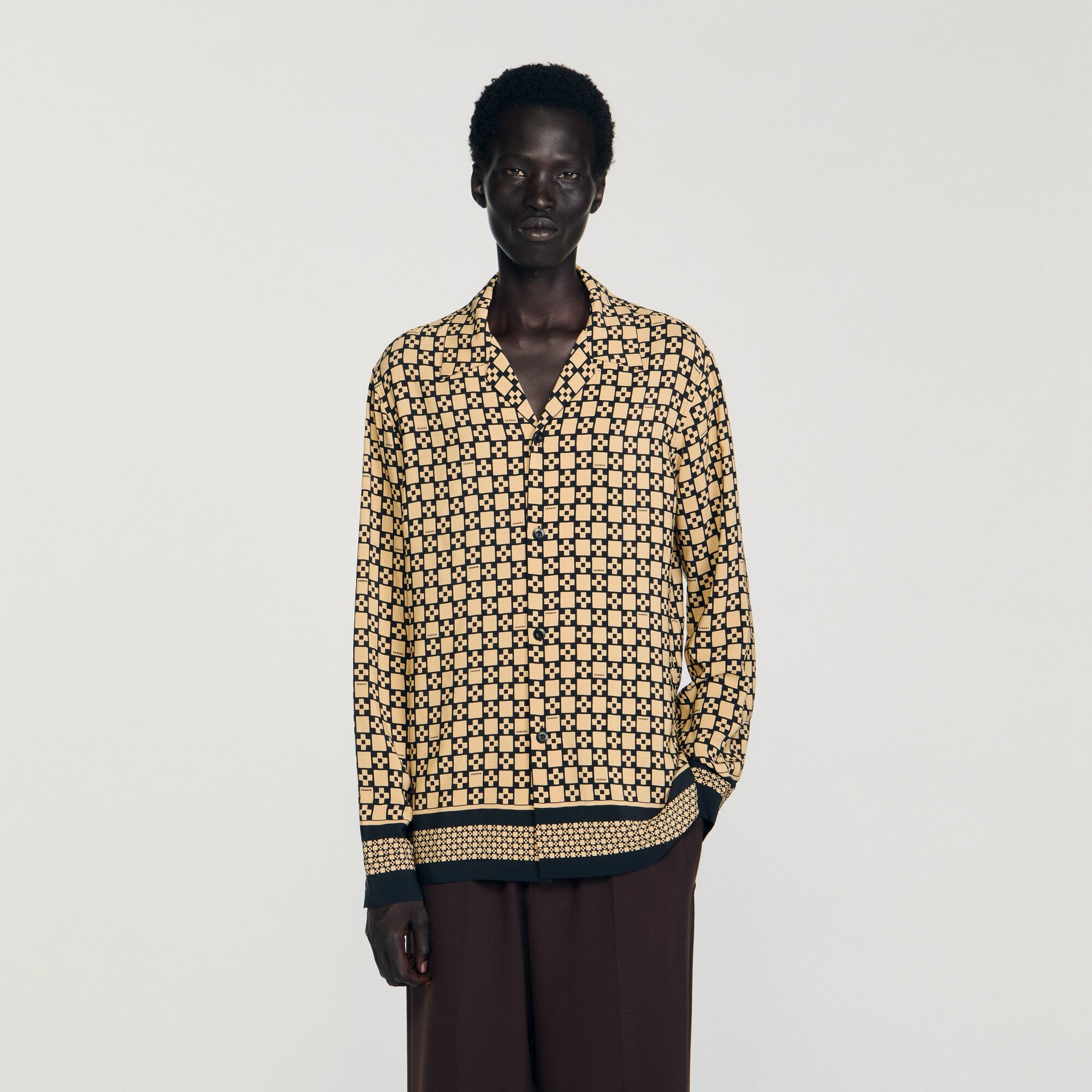 Sandro Men Printed loose-fit shirt