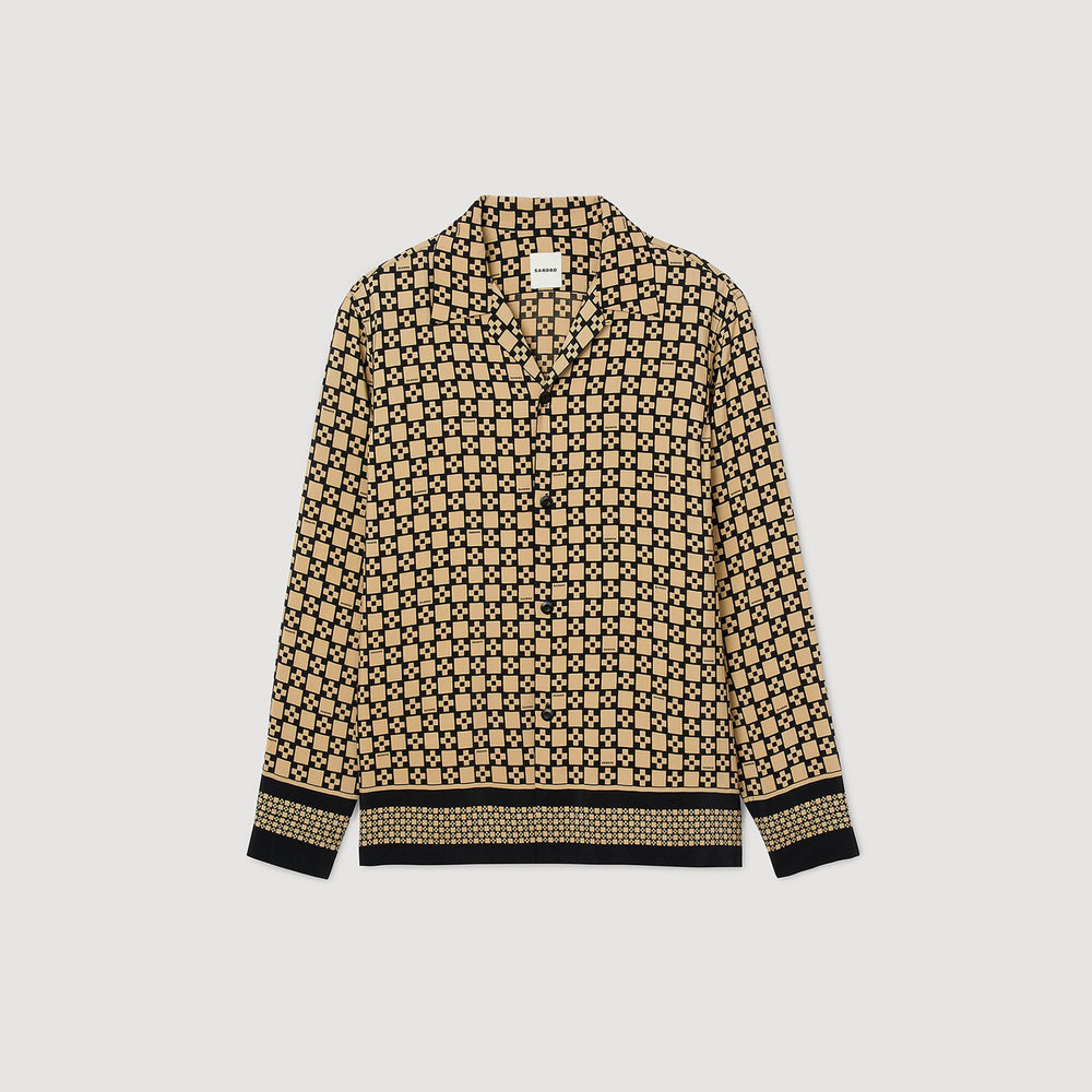 Sandro Men Printed loose-fit shirt
