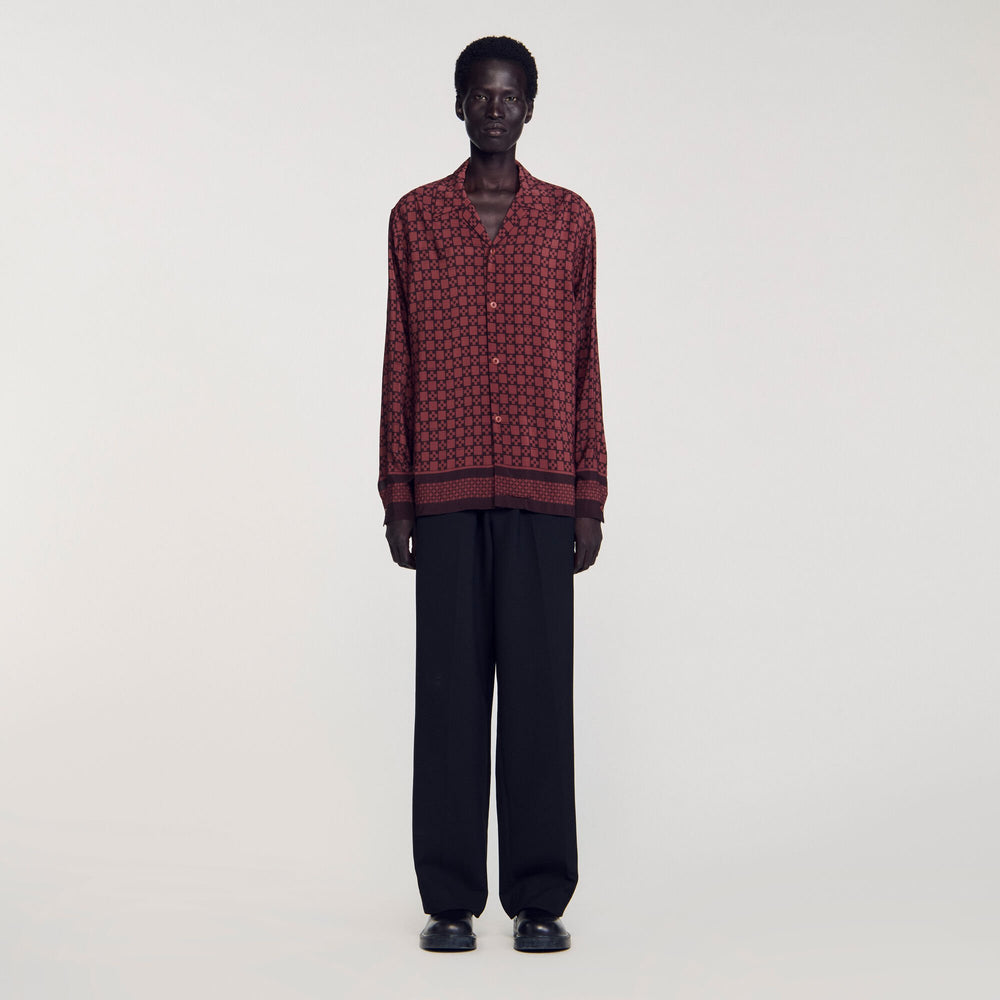 Sandro Men Printed loose-fit shirt