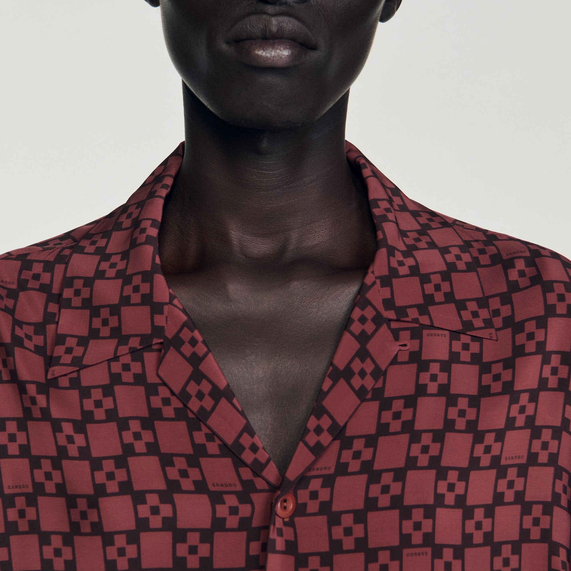 Sandro Men Printed loose-fit shirt
