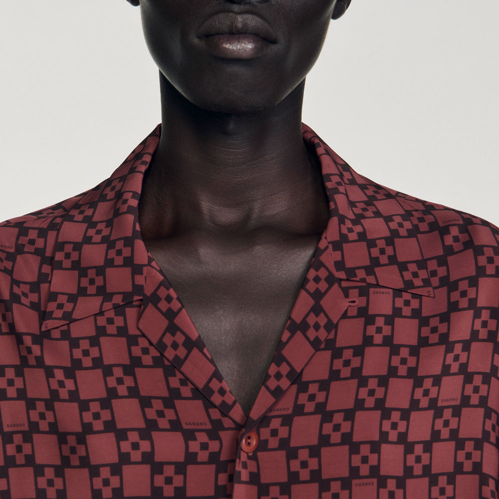 Sandro Men Printed loose-fit shirt