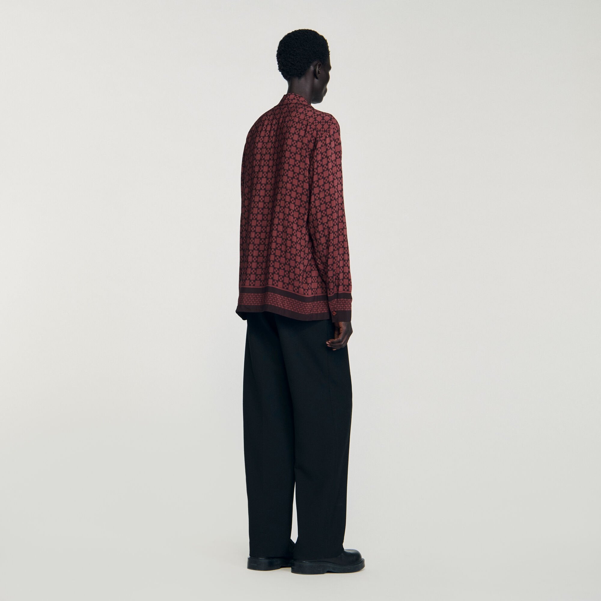 Sandro Men Printed loose-fit shirt