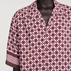 Sandro Men Square Cross motif flowing shirt