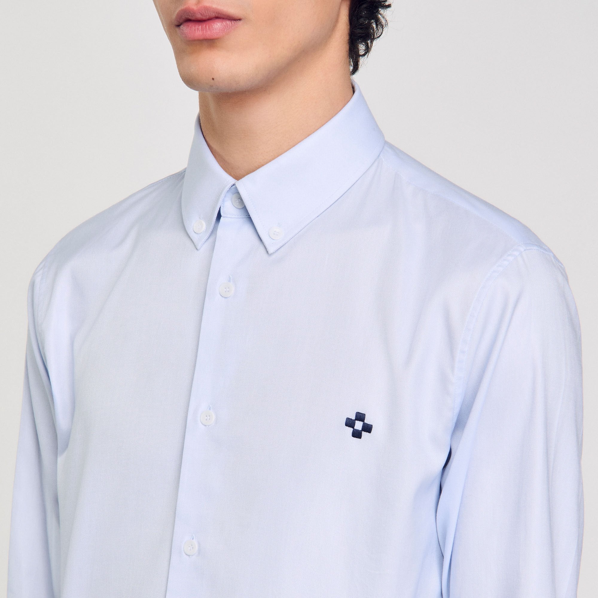 Sandro Men Cross patch shirt