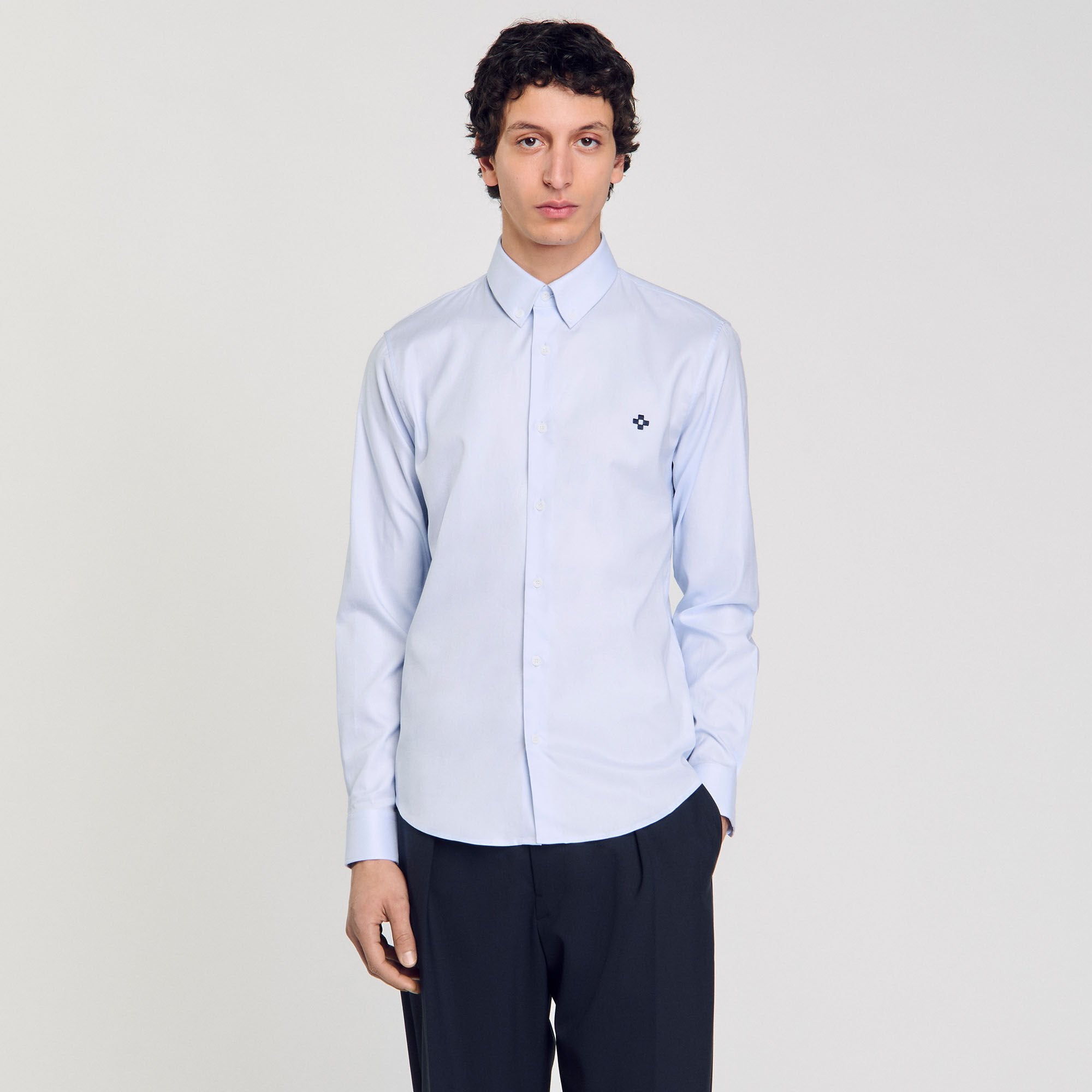 Sandro Men Cross patch shirt