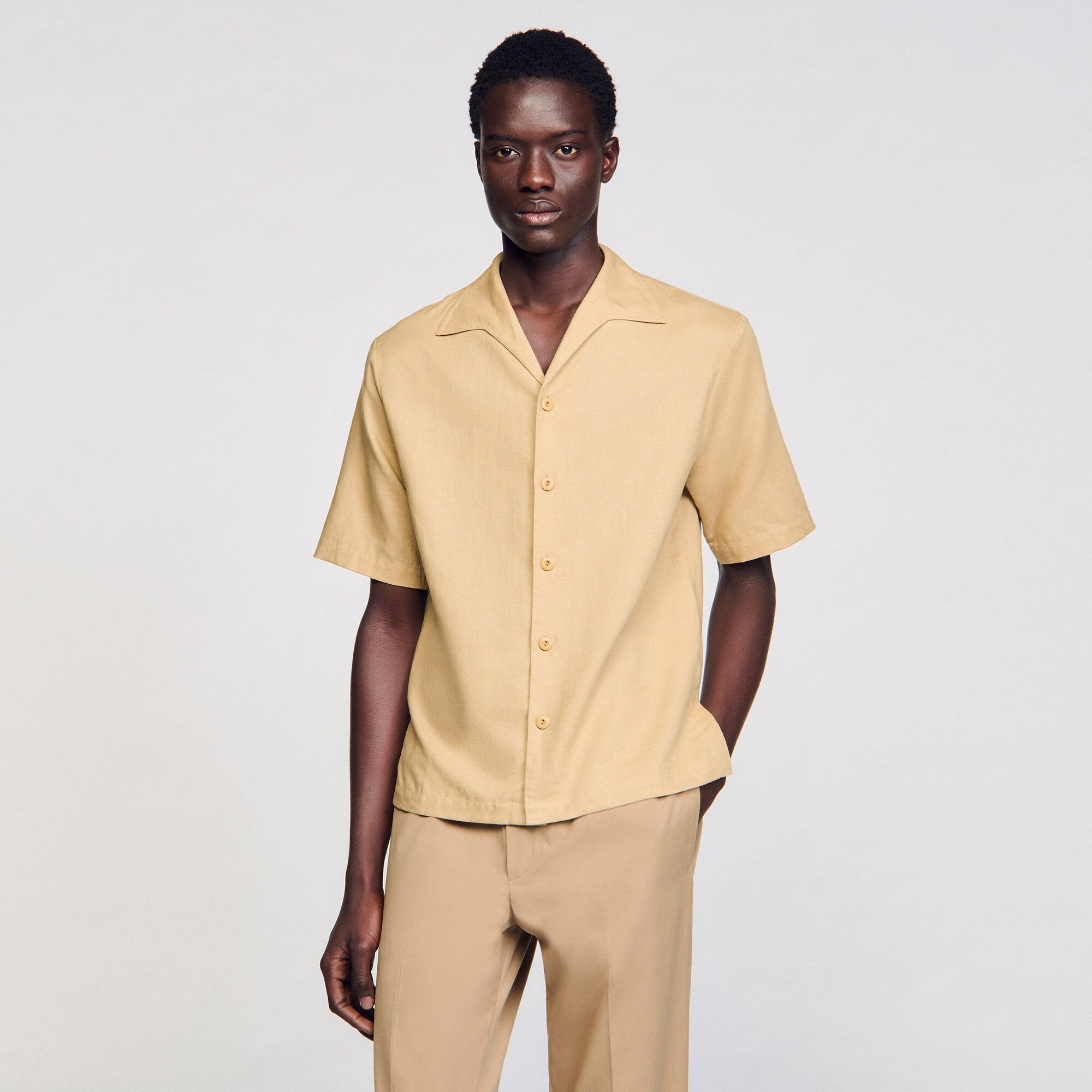 Sandro Men Cotton and linen shirt