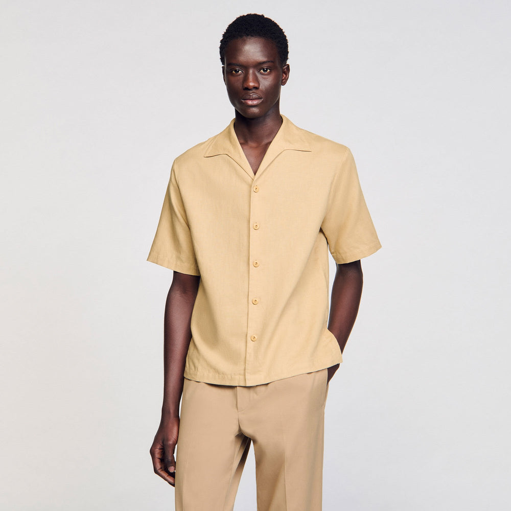 Sandro Men Cotton and linen shirt
