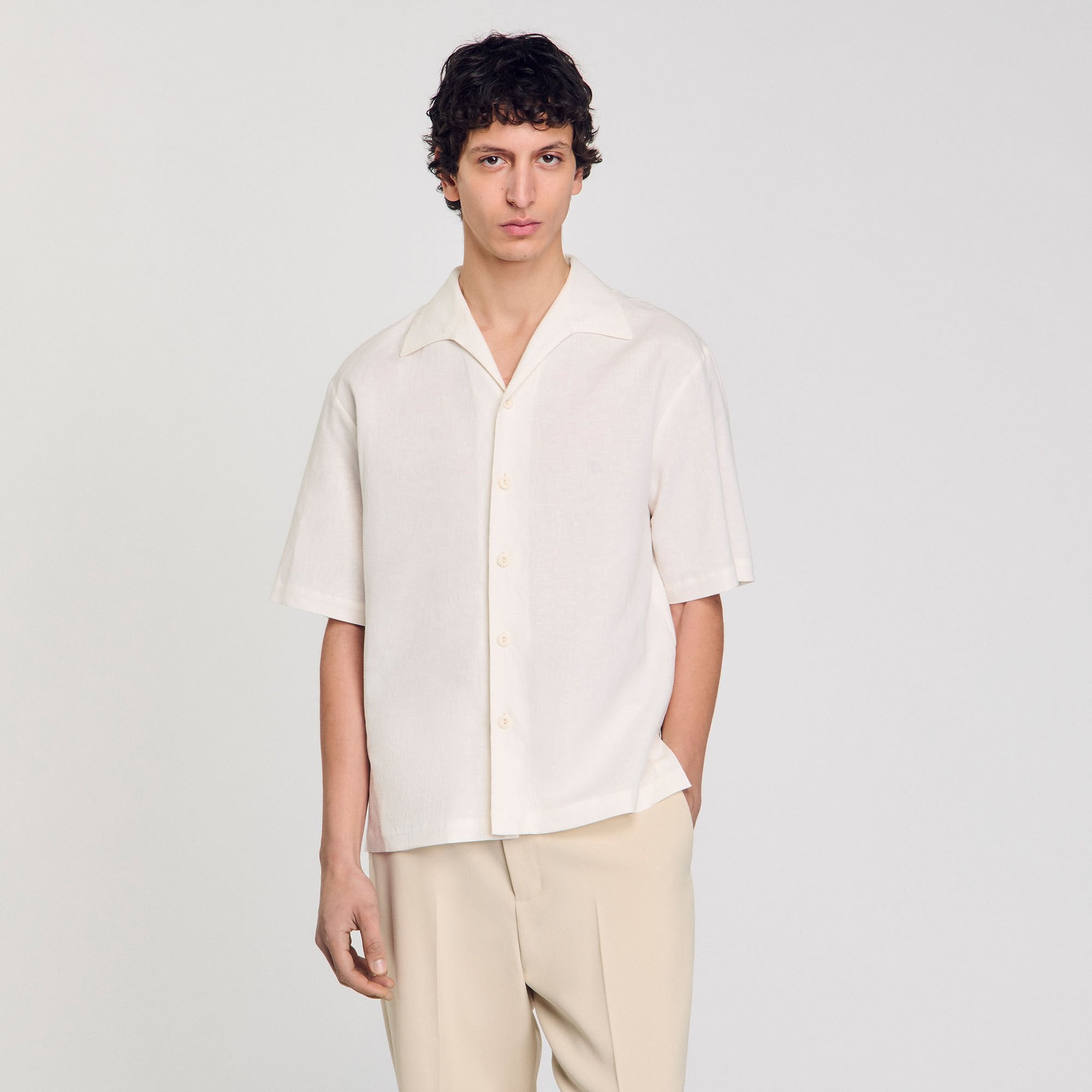 Sandro Men Cotton and linen shirt