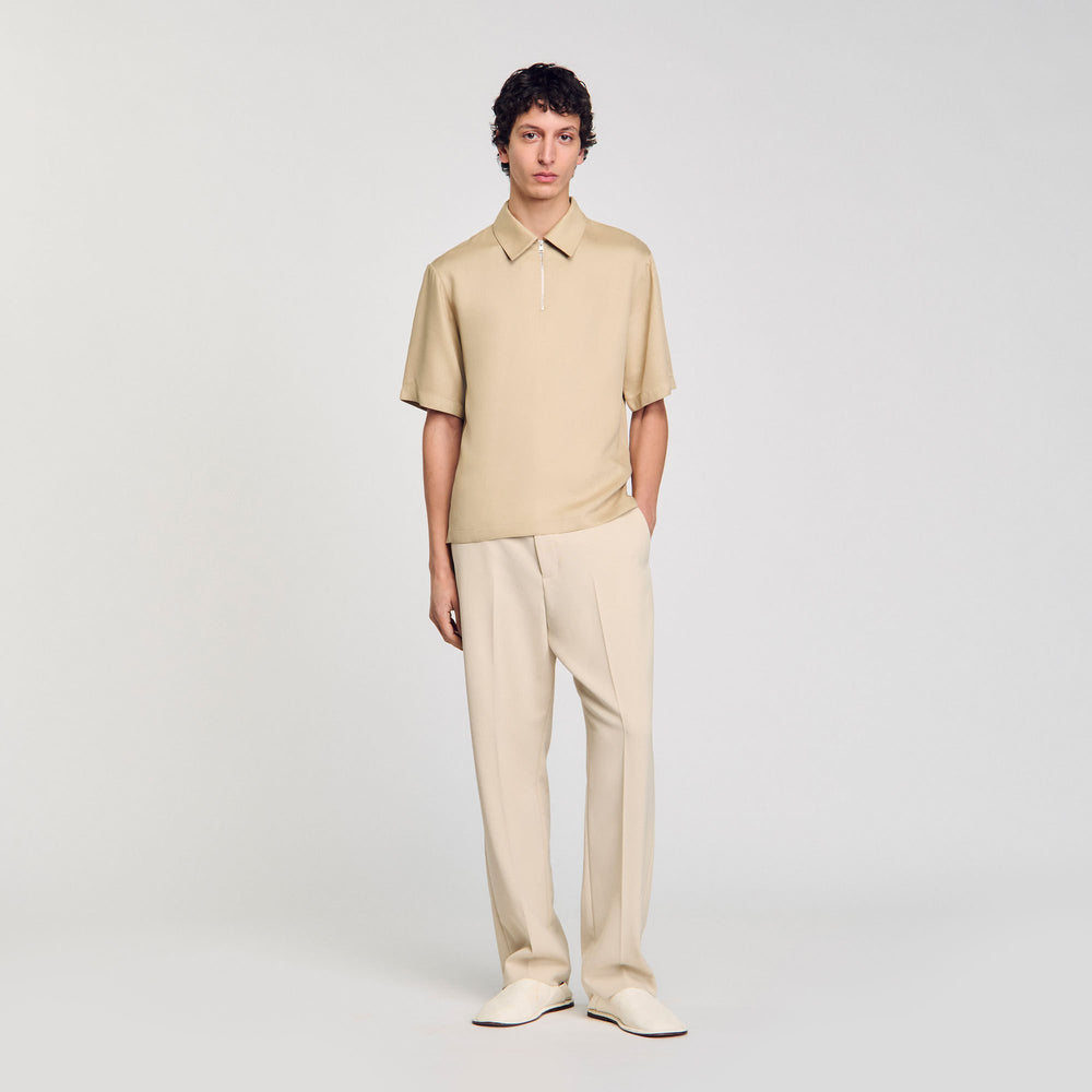 Sandro Men Zip-neck polo shirt