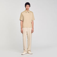 Sandro Men Zip-neck polo shirt