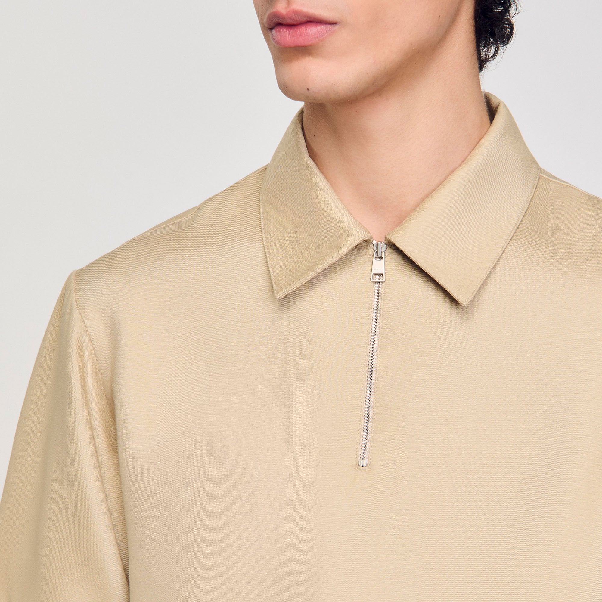 Sandro Men Zip-neck polo shirt