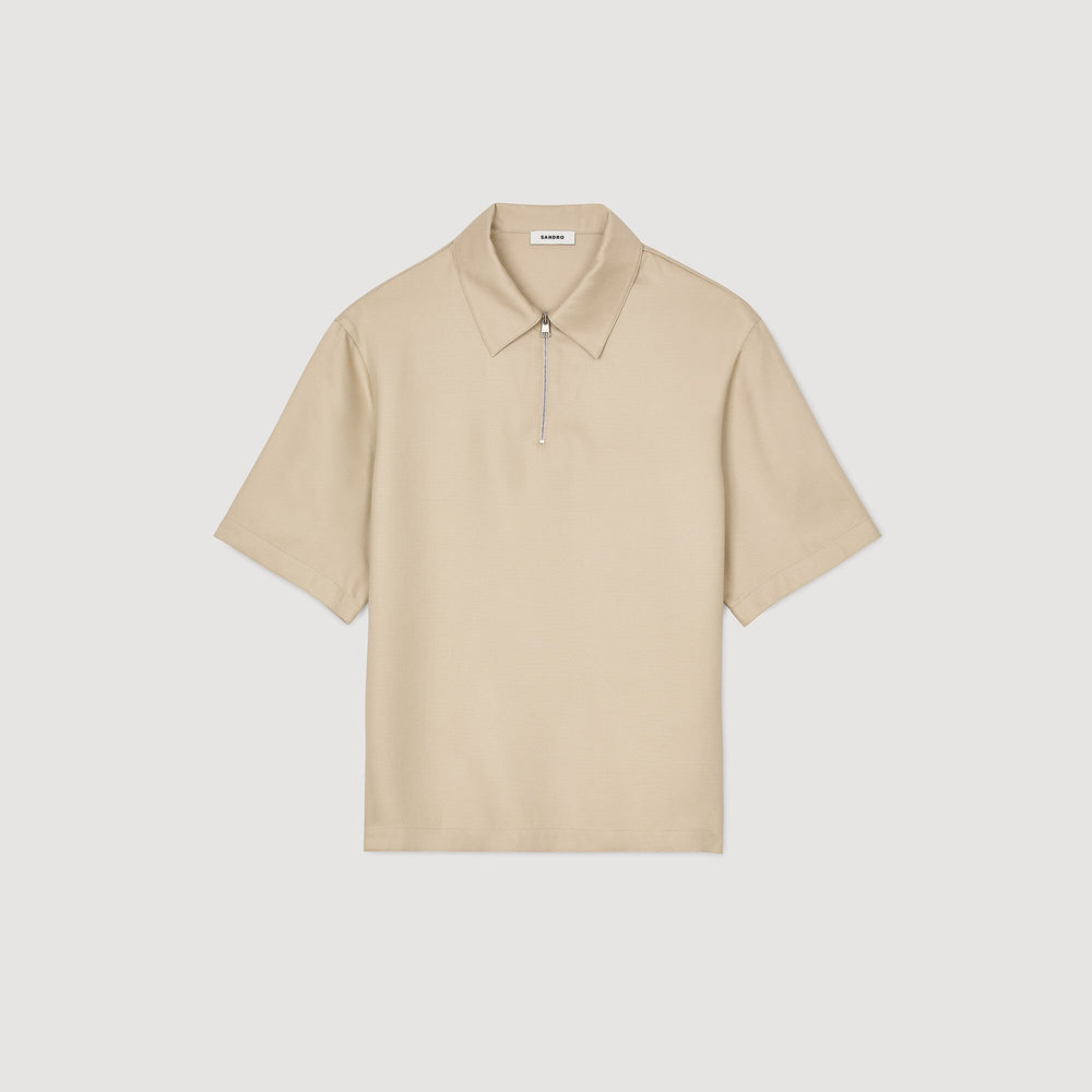 Sandro Men Zip-neck polo shirt
