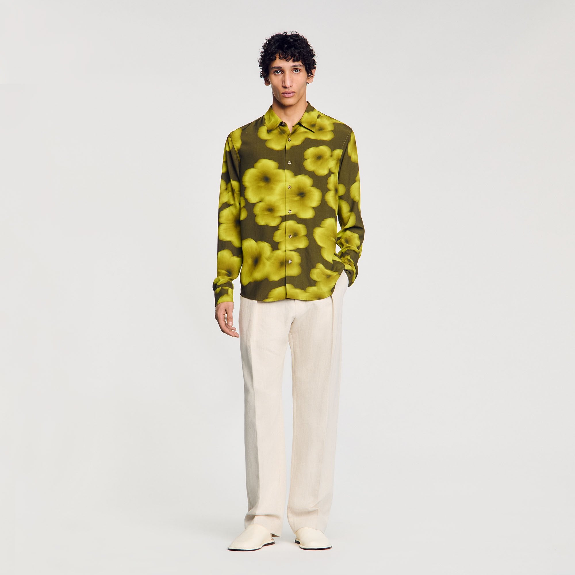 Sandro Men Loose-fit floral shirt