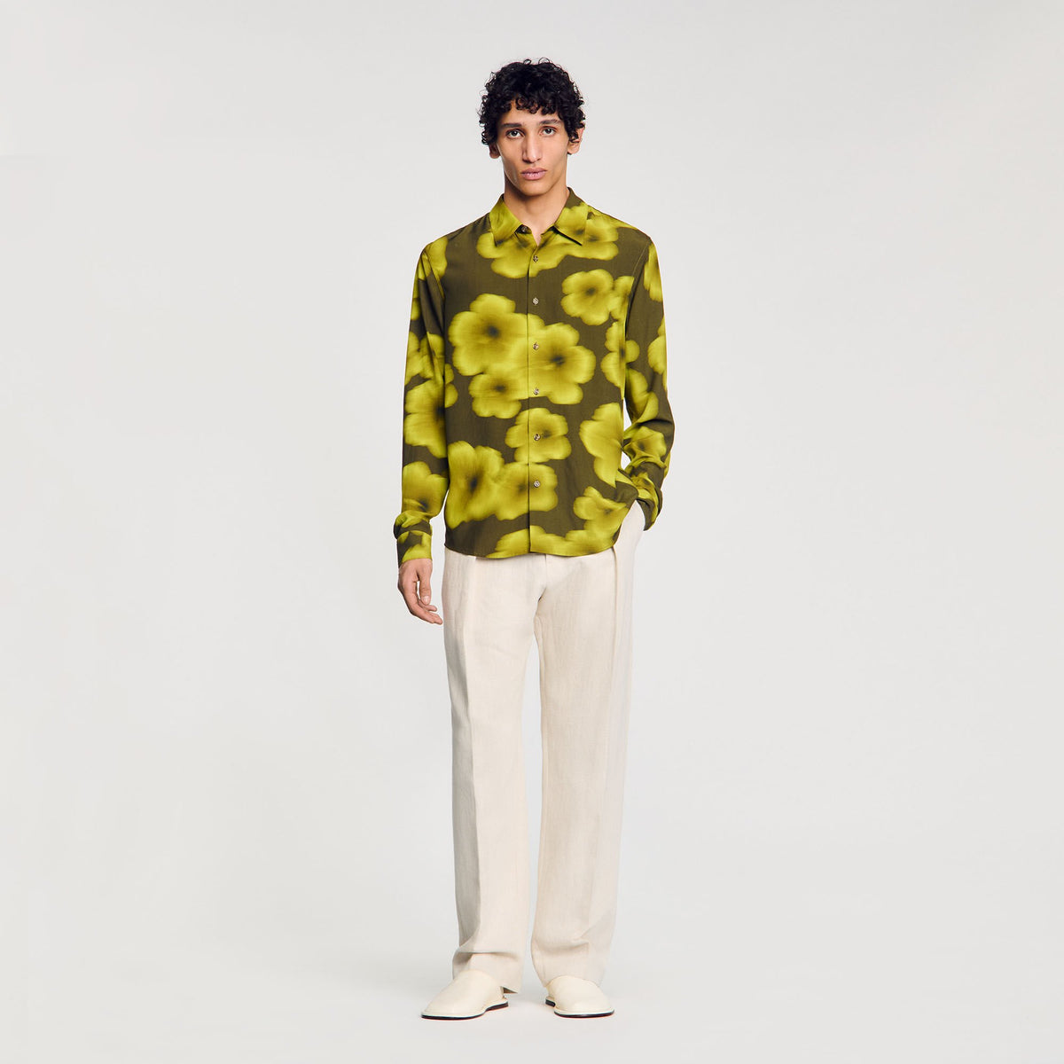 Sandro Men Loose-fit floral shirt