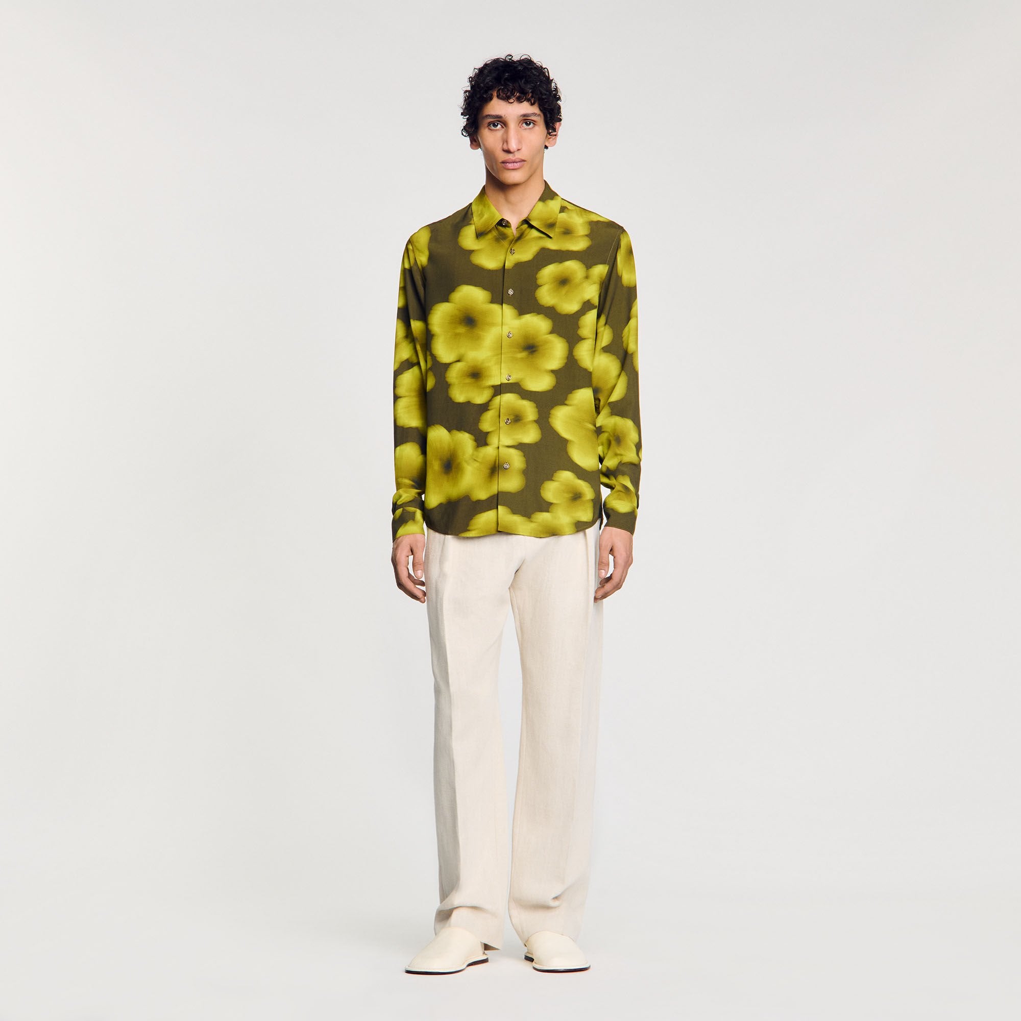 Sandro Men Loose-fit floral shirt